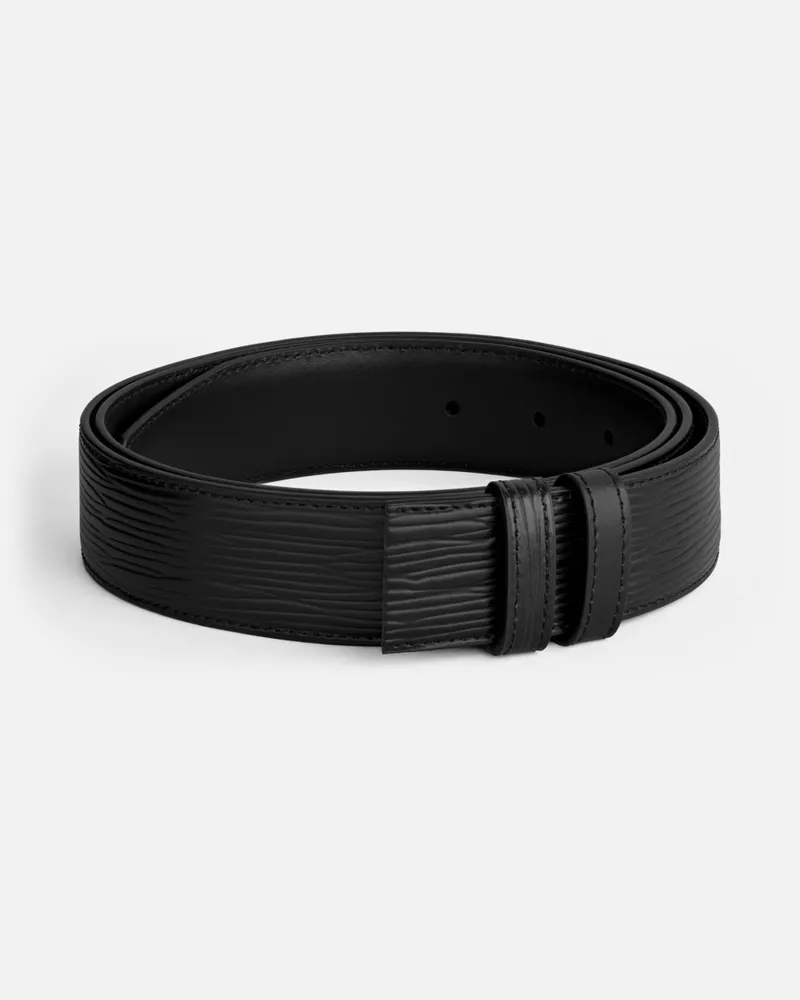 Montblanc 35-mm-wendegürtel Aus Leder In Schwarz Mit Baumrindenmotiv Bedruckt Und Einfarbig - Gürtel - Schwarz Schwarz