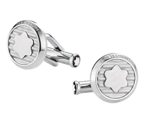 Meisterstück Manschettenknöpfe Rechteckig mit geometrischer Lackintarsie - Edelstahl - MB123805 - Cufflinks