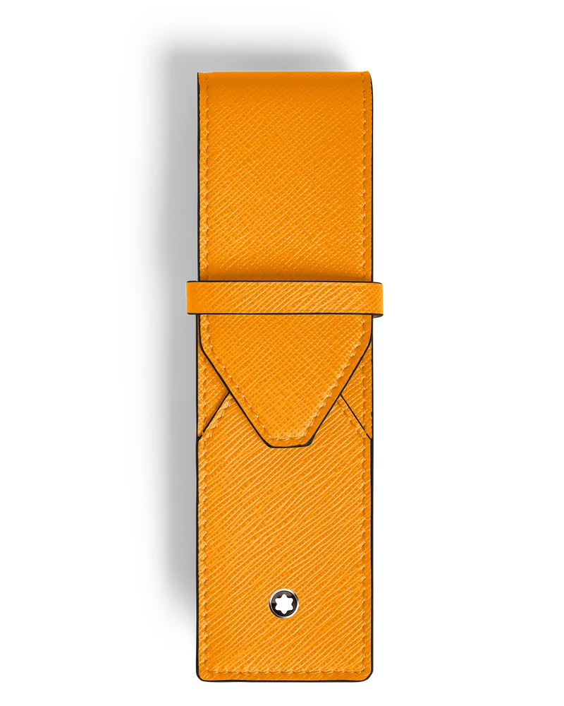 Montblanc Etui Montblanc Envelope für 2 Schreibgerät - Safran - Leder - MB221642 - Schreibgeräteetuis Safran