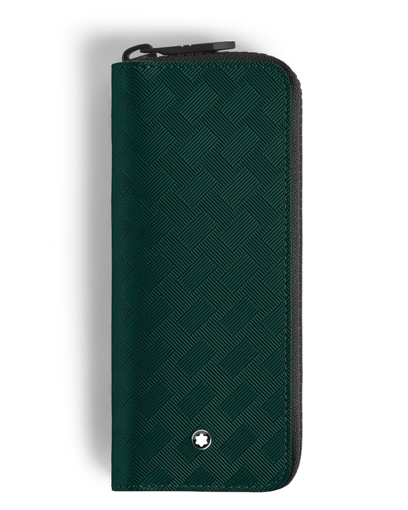 Montblanc Etui für 2 Schreibgerät mit Reißverschluss - British Green - Leder - MB220254 - Schreibgeräteetuis British
