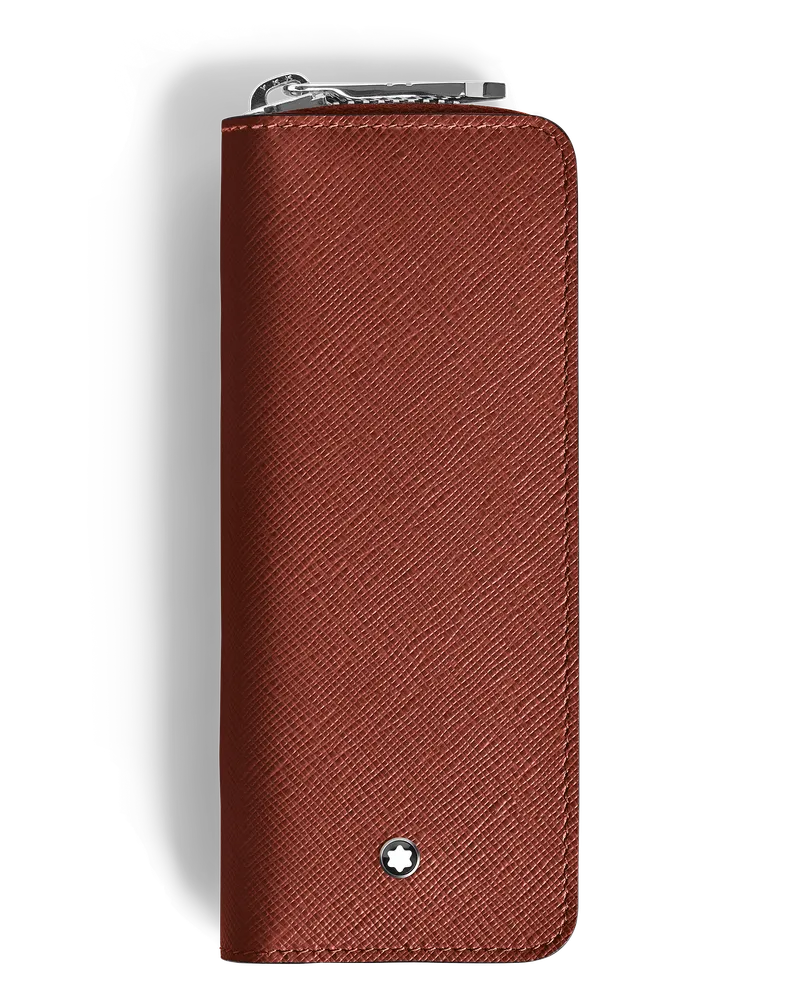 Montblanc Etui für 2 Schreibgerät mit Reißverschluss aus Sartorial Leder - Red Oak - Leder - MB223093 - Schreibgeräteetuis Red