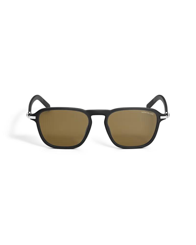 Montblanc Eckige Sonnenbrille mit schwarzer Kunststofffassung - Schwarz - Kunststoff - MB139344 - Sonnenbrillen Schwarz