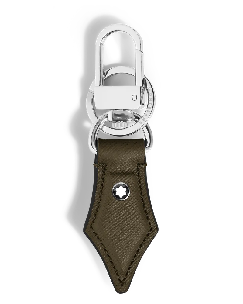 Montblanc Schlüsselanhänger mit Federdetail aus Sartorial Leder - Khaki - Leder - MB221326 - Schlüsselringe & Schlüsseletuis Khaki