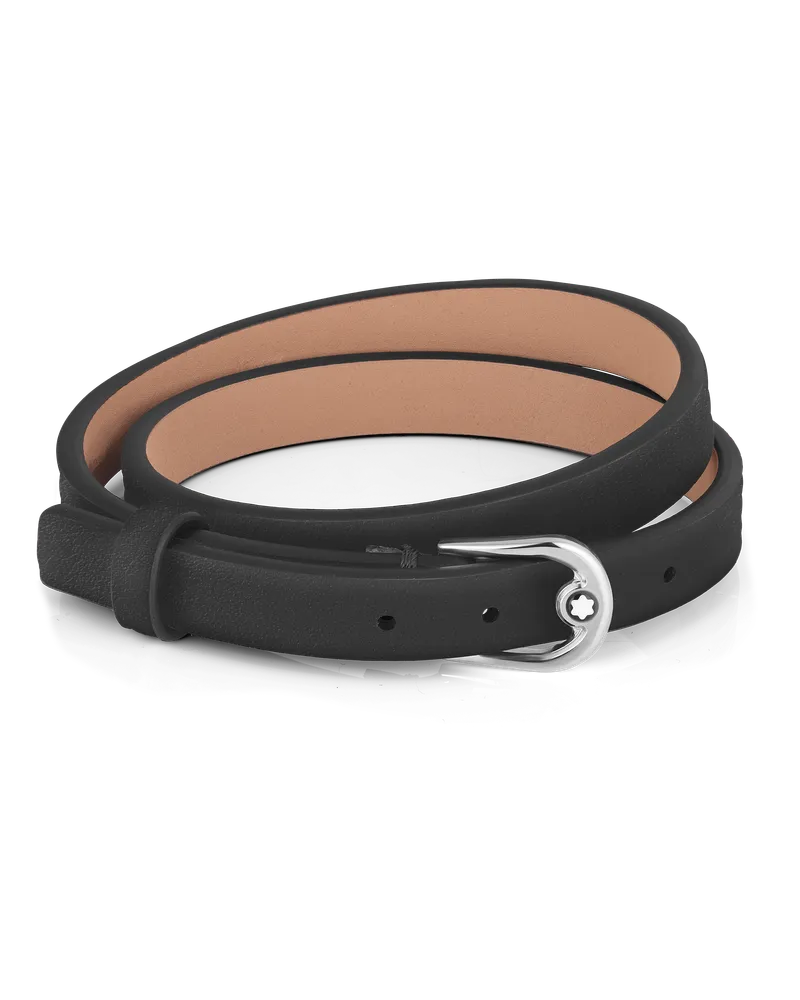 Montblanc Armband mit hufeisenförmiger Schließe in Schwarz, Größe einstellbar - Blau - Edelstahl - MB134056 - Armbänder Blau