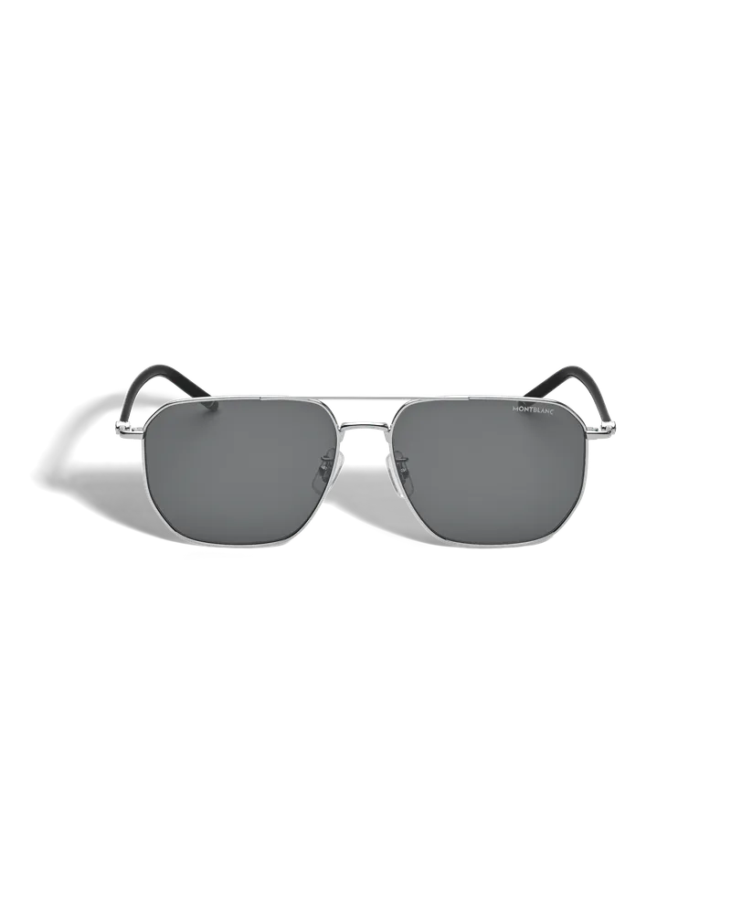 Montblanc Eckige Sonnenbrille mit silberfarbener Metallfassung - Silber - Metall - MB134463 - Sonnenbrillen Silber