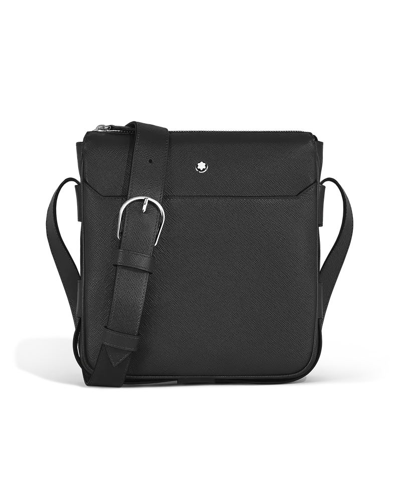Montblanc Vertikale Messenger Bag aus hochwertigem Leder - Schwarz - Leder - MB221560 Schwarz