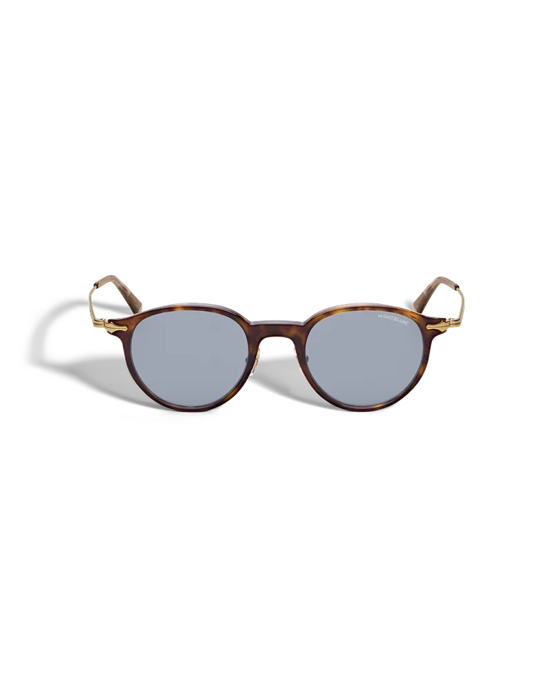 Montblanc Runde Sonnenbrille mit havannafarbener Kunststofffassung - Havanna - Kunststoff - MB134461 - Sonnenbrillen Havanna