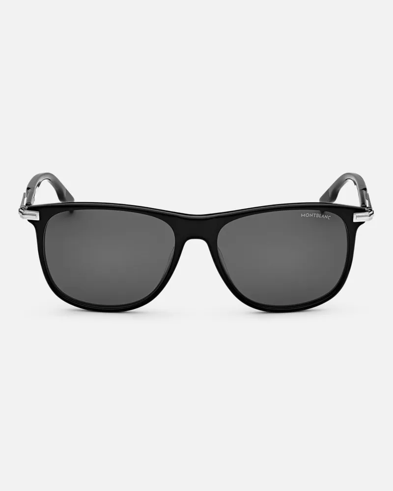 Montblanc Rechteckige Sonnenbrille Mit Schwarzer Azetatfassung - Sonnenbrillen - Schwarz Schwarz