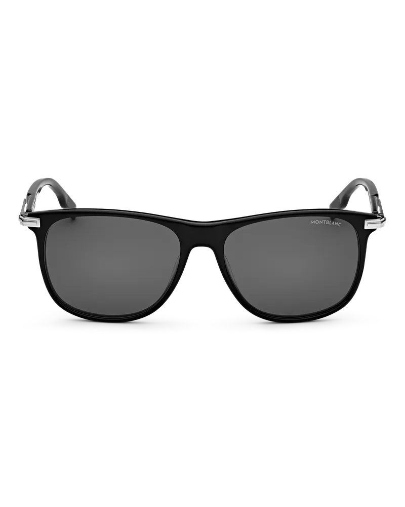 Montblanc Rechteckige Sonnenbrille mit schwarzer Azetatfassung - Schwarz - Kunststoff - MB129804 - Sonnenbrillen Schwarz