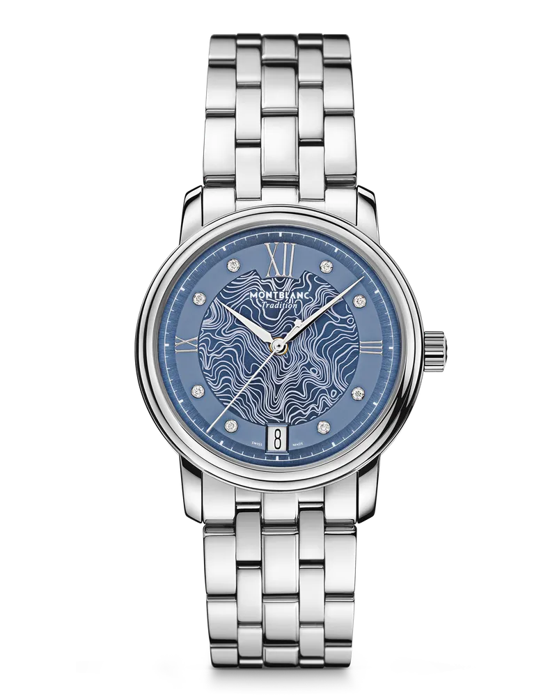 Montblanc Montblanc Tradition Automatic Date Hellblau - Stahl - MB131297 - Uhr Hellblau
