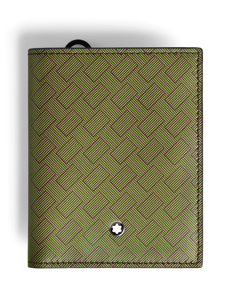 Montblanc Extreme 3.0 kompakte Brieftasche 6 cc - Lindgrün / Cassis - Leder - MB199398 - Brieftaschen Lindgrün