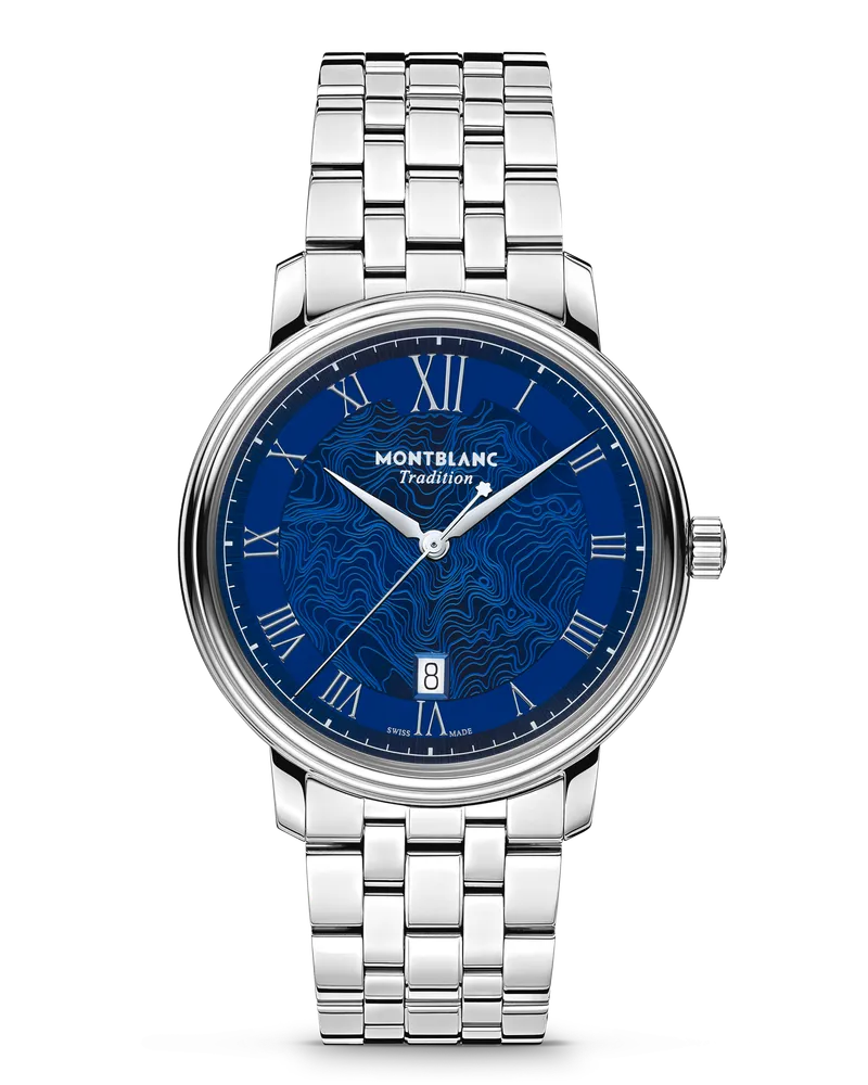Montblanc Montblanc Tradition Automatic Date Blau - Stahl - MB131275 - Uhr Blau
