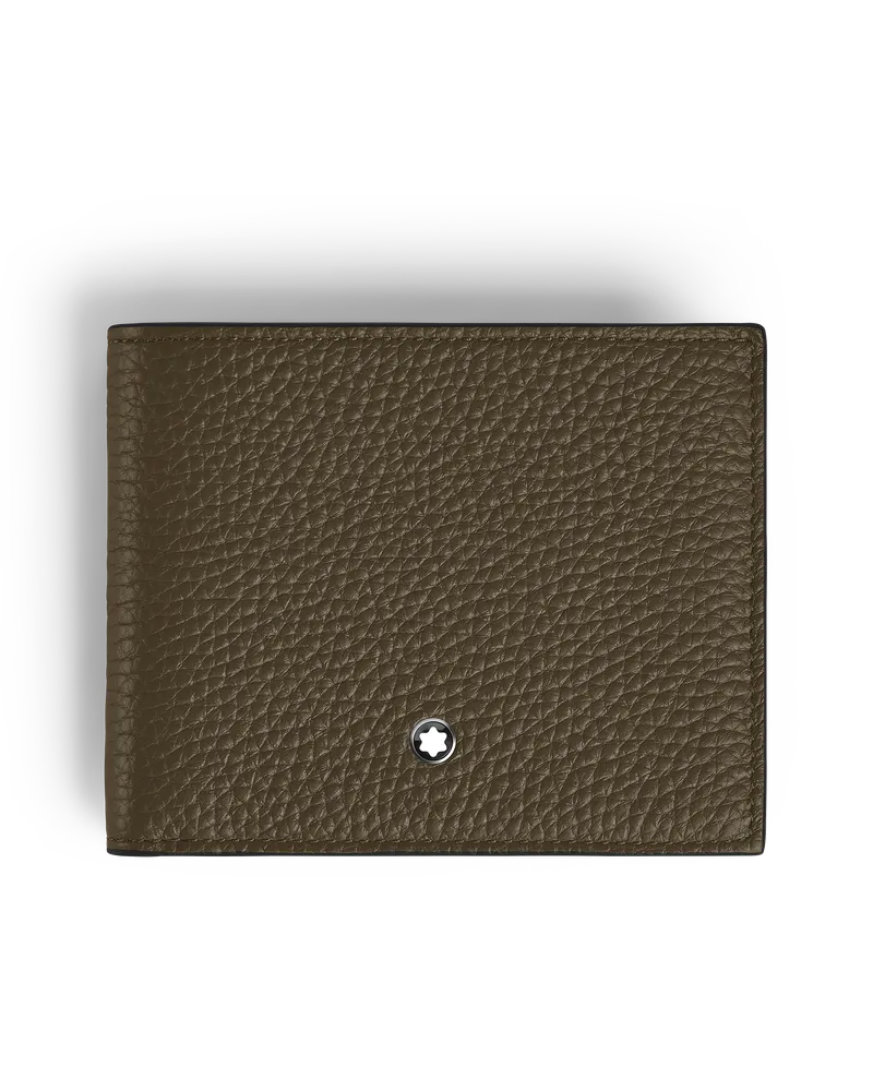 Montblanc Brieftasche 4 cc mit Münzfach - Khaki - Leder - MB220216 - Münzbörsen Khaki