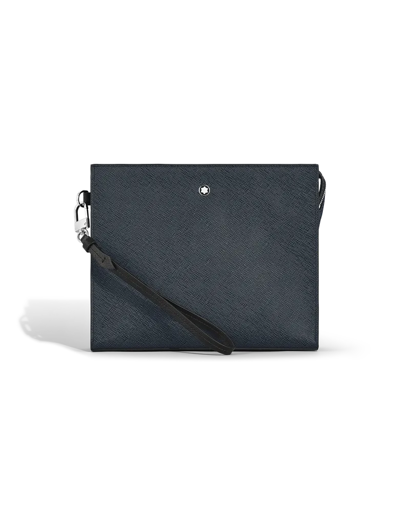 Montblanc Clutch aus Sartorial Leder - Tweed-Blau - Leder - MB220428 - Clutches Tweed-blau