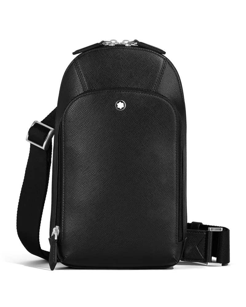 Montblanc Mittelgroße Umhängetasche aus Sartorial Leder - Schwarz - Leder - MB199368 - Sling Bags Schwarz