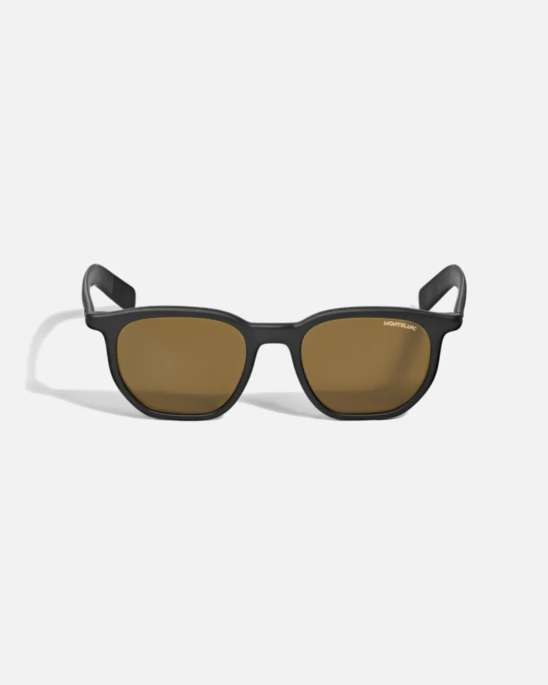Montblanc Eckige Sonnenbrille Mit Schwarzer Kunststofffassung - Sonnenbrillen - Schwarz Schwarz