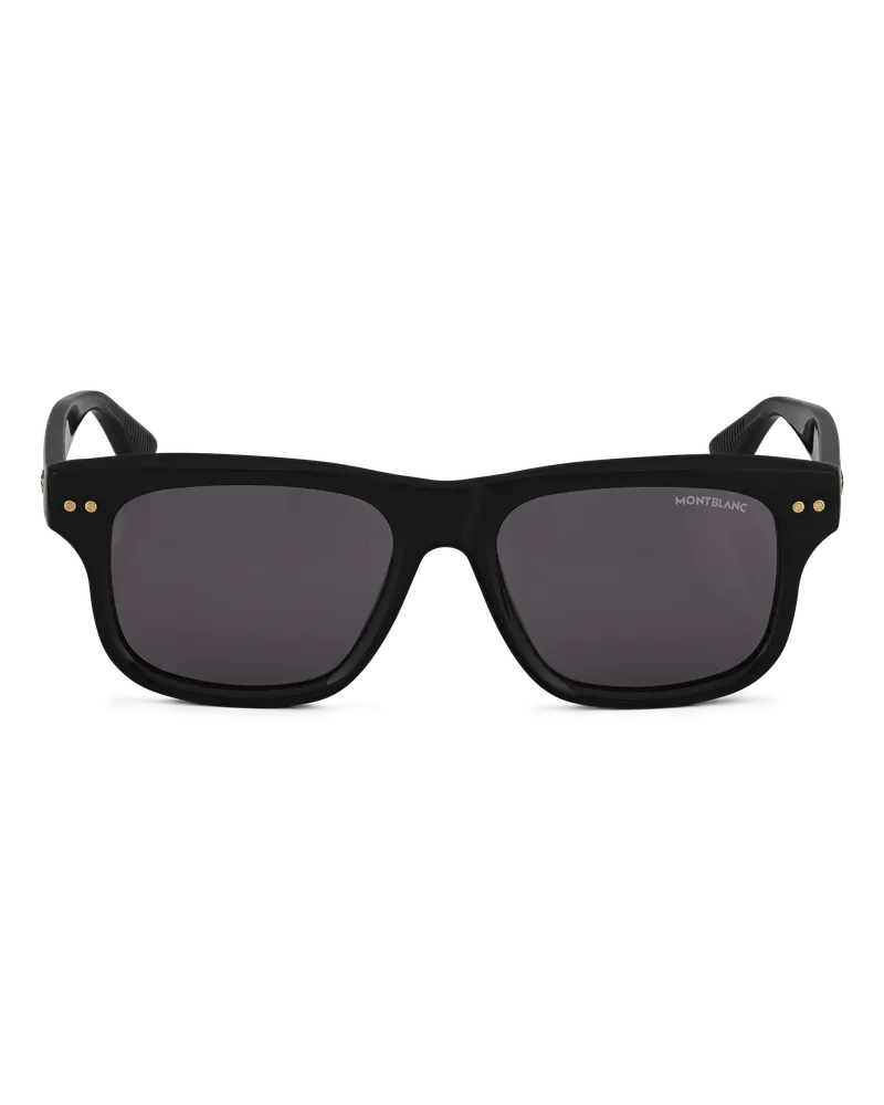 Montblanc Rechteckige Sonnenbrille mit schwarzer Kunststofffassung - Schwarz - Kunststoff - MB133438 - Sonnenbrillen Schwarz