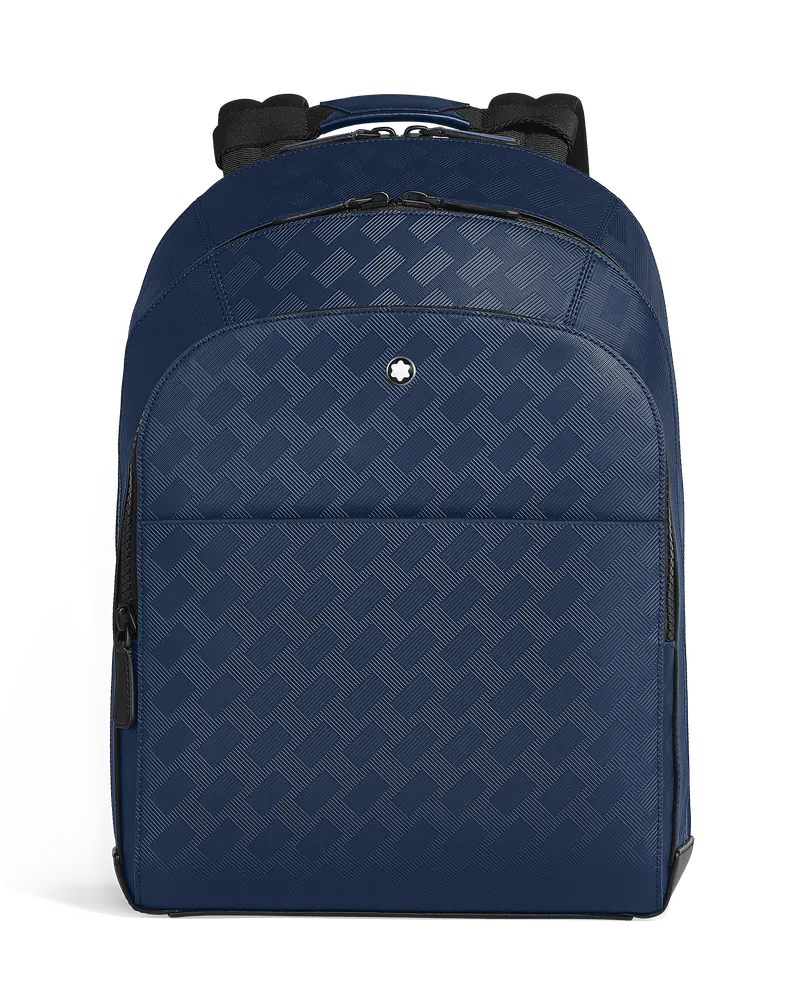 Montblanc Rucksack Groß mit 3 Fächern aus Extreme Leder - Tintenblau - Leder - MB221134 - Rucksäcke Tintenblau