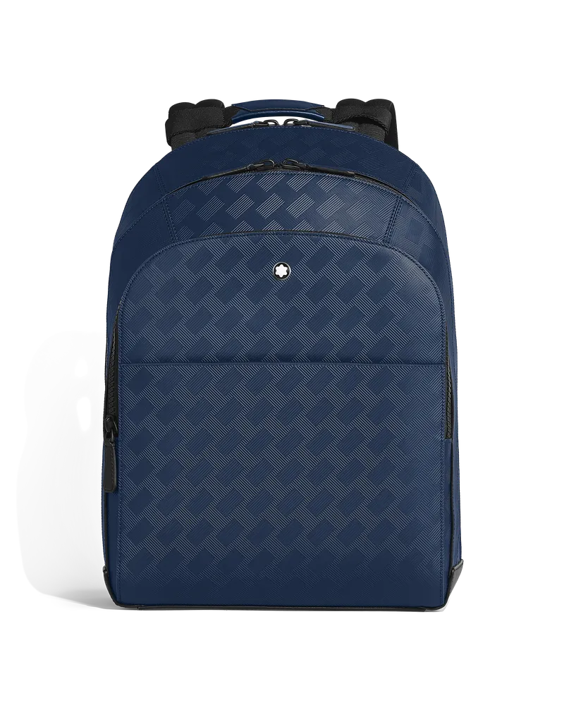 Montblanc Rucksack Groß mit 3 Fächern aus Extreme Leder - Tintenblau - Leder - MB221134 - Rucksäcke Tintenblau