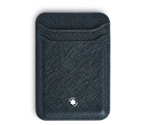 Kartenetui 2 cc für iPhone mit MagSafe aus hochwertigem Leder - Tweed-Blau - Leder - MB220400 - Brieftaschen