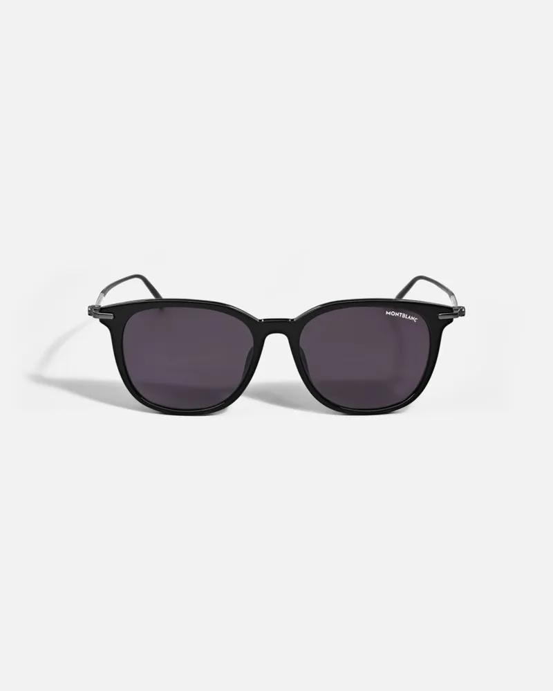 Montblanc Rechteckige Sonnenbrille Mit Schwarzer Kunststofffassung - Sonnenbrillen - Schwarz Schwarz