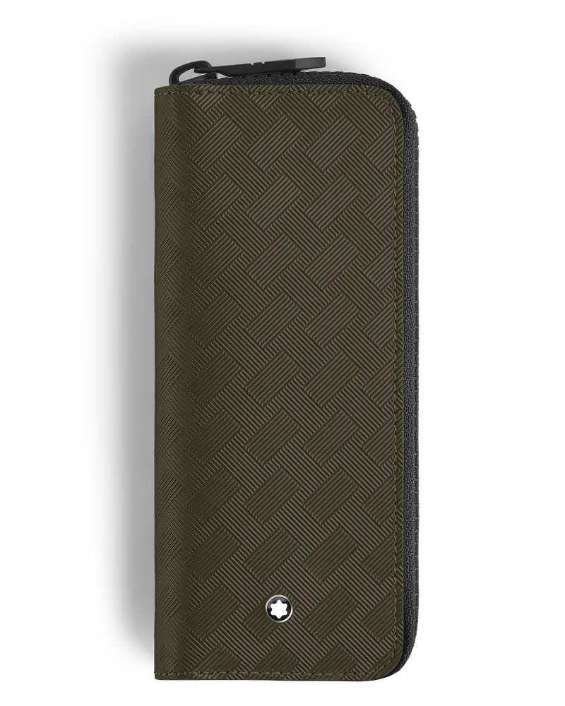 Montblanc Etui für 2 Schreibgerät mit Reißverschluss aus Extreme Leder - Khaki - Leder - MB221458 - Schreibgeräteetuis Khaki