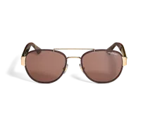 Quadratische Sonnenbrille mit goldfarbenem Metallrahmen - Havanna - Metall & Kunststoff - MB139342 - Sonnenbrillen