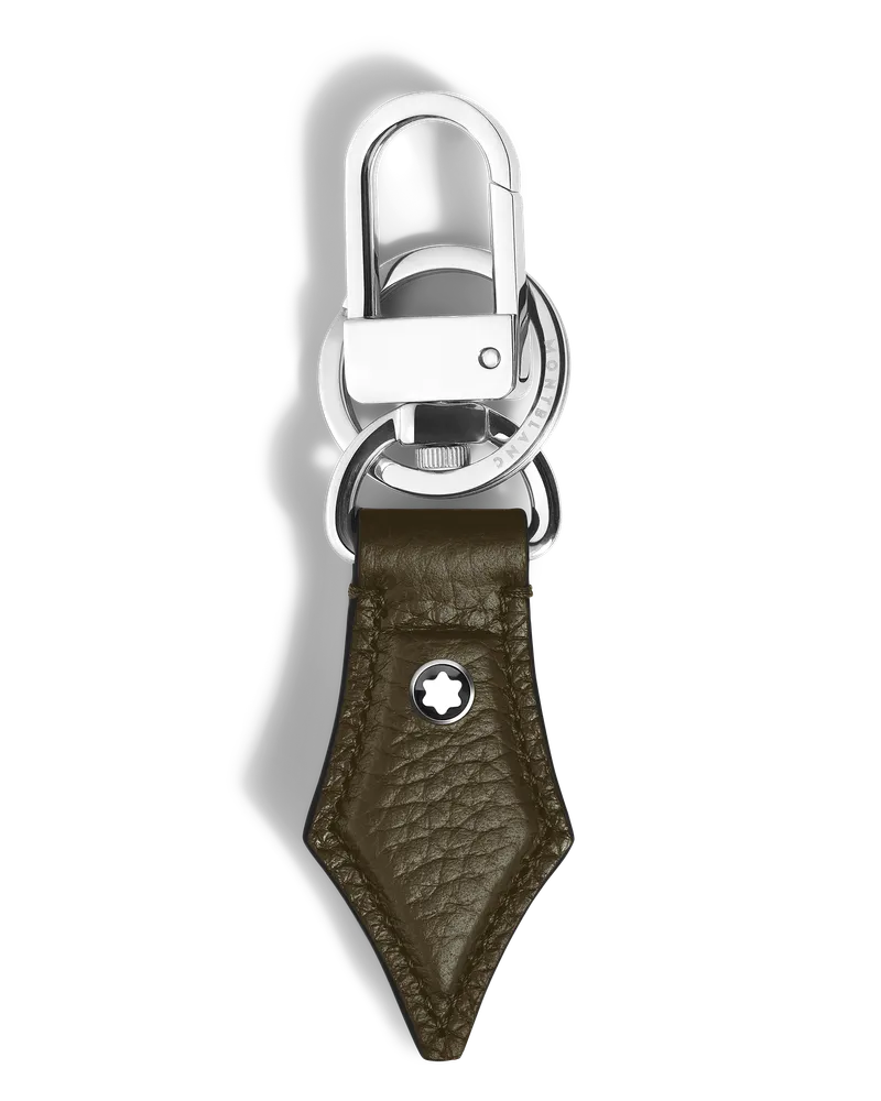 Montblanc Schlüsselanhänger mit Federdetail aus Grain Leder - Khaki - Leder - MB220458 - Schlüsselringe & Schlüsseletuis Khaki