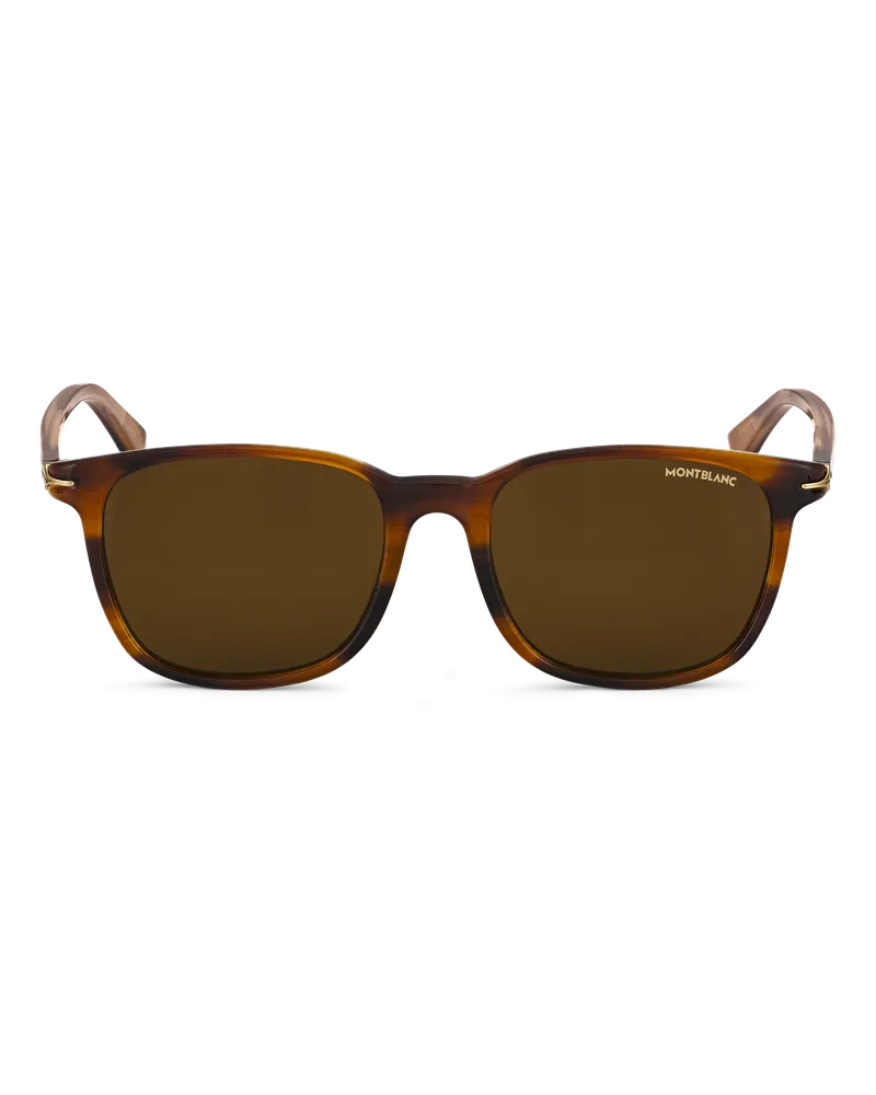 Montblanc Eckige Sonnenbrille mit brauner Kunststofffassung - Braun - Kunststoff - MB133450 - Sonnenbrillen Braun