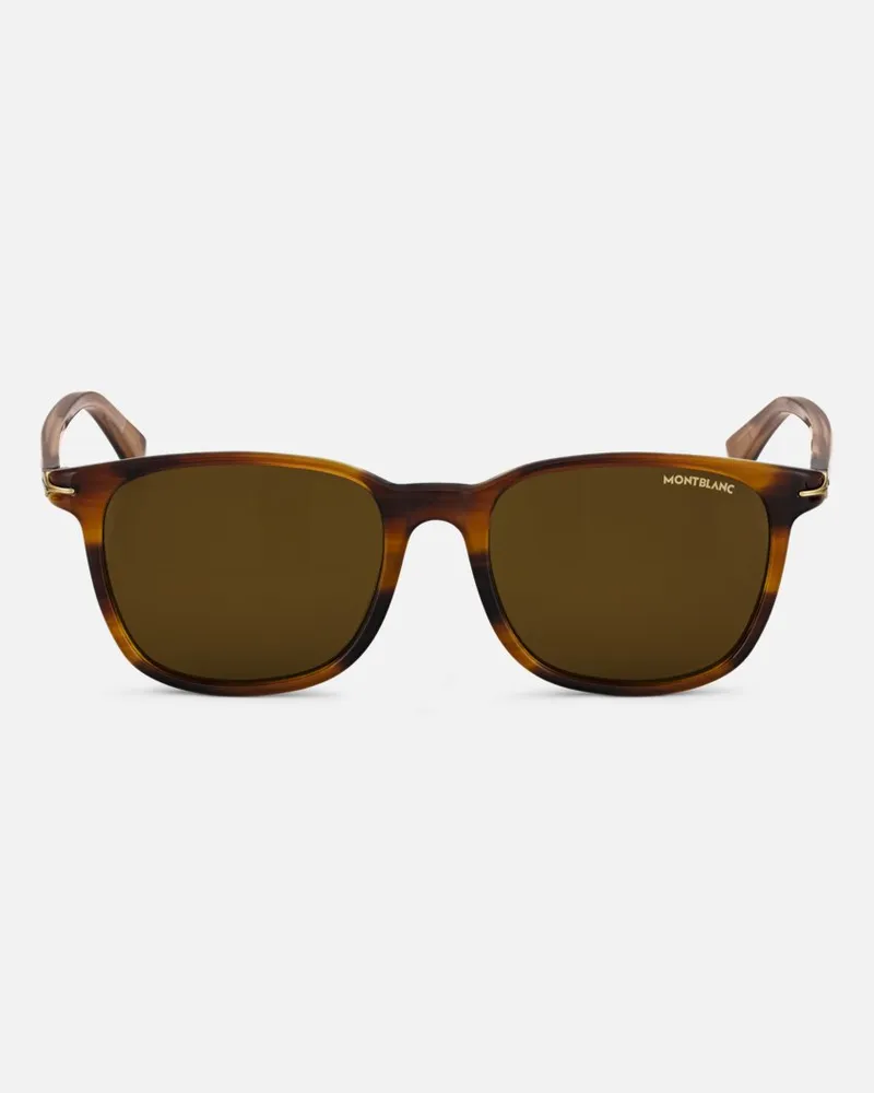 Montblanc Eckige Sonnenbrille Mit Brauner Kunststofffassung - Sonnenbrillen - Braun Braun