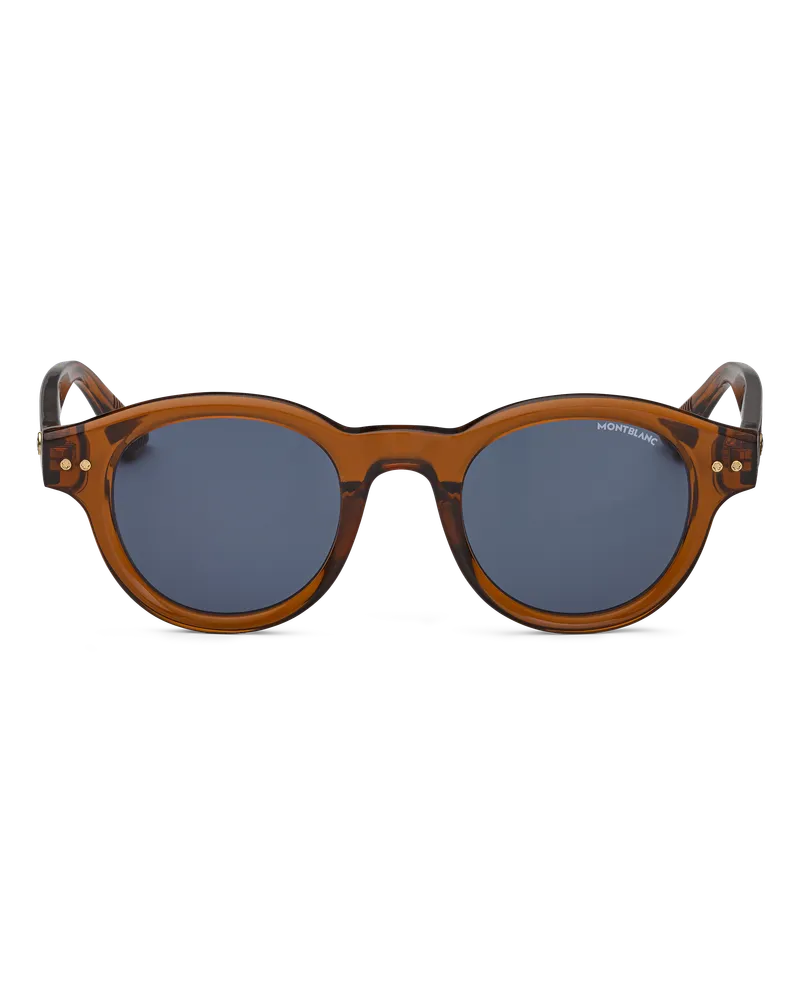 Montblanc Runde Sonnenbrille mit brauner Kunststofffassung - Braun - Kunststoff - MB133082 - Sonnenbrillen Braun