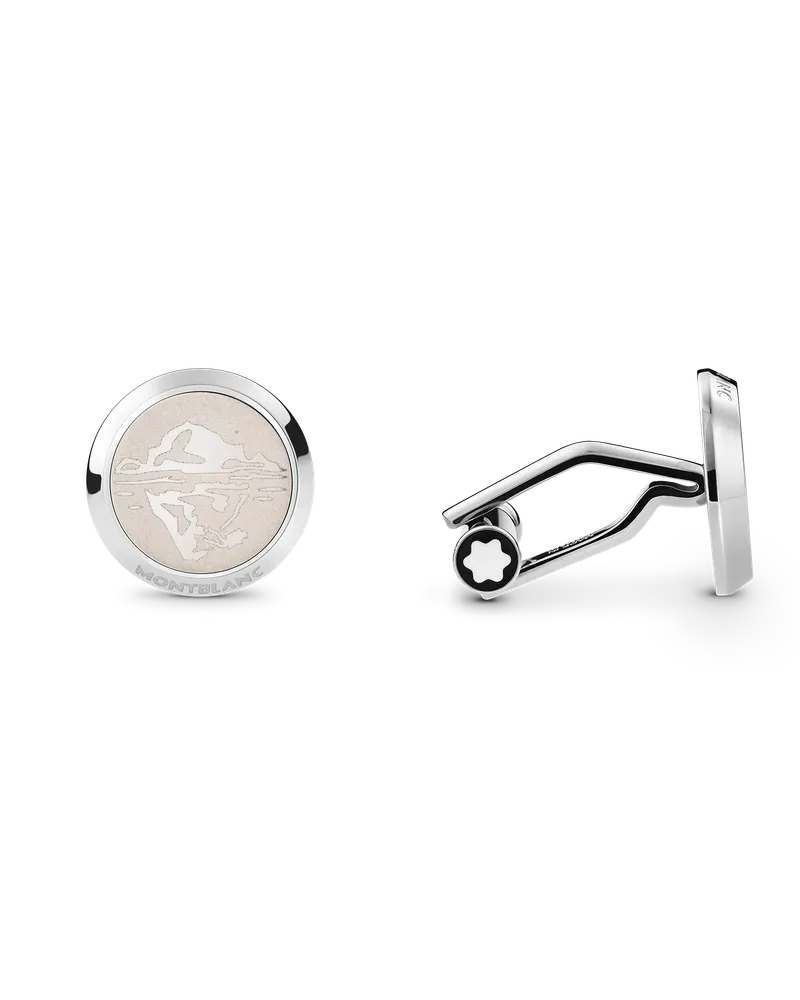 Montblanc Montblanc 1858 Ice Sea Manschettenknöpfe - Edelstahl - MB129508 - Cufflinks 
