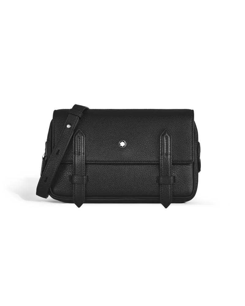 Montblanc Genarbte Messenger Bag - Schwarz - Leder - MB199439 - Messenger Bags Schwarz