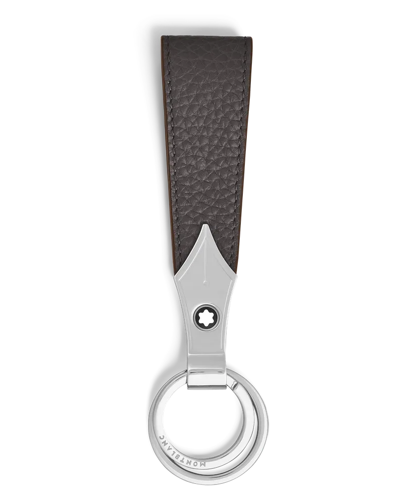 Montblanc Schlüsselanhänger mit Federschlaufe aus Grain Leder - Forged Iron - Leder - MB223309 - Schlüsselringe & Schlüsseletuis Forged