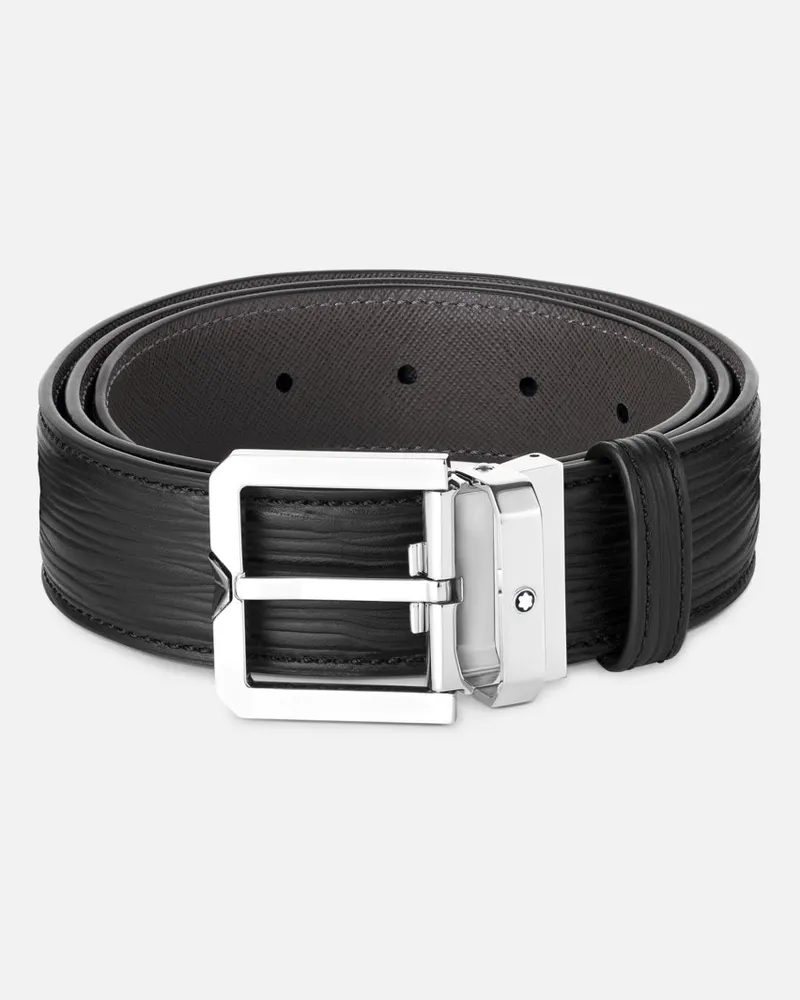 Montblanc Gürtel Aus Leder In Schwarz, 35 Mm - Gürtel - Schwarz Schwarz