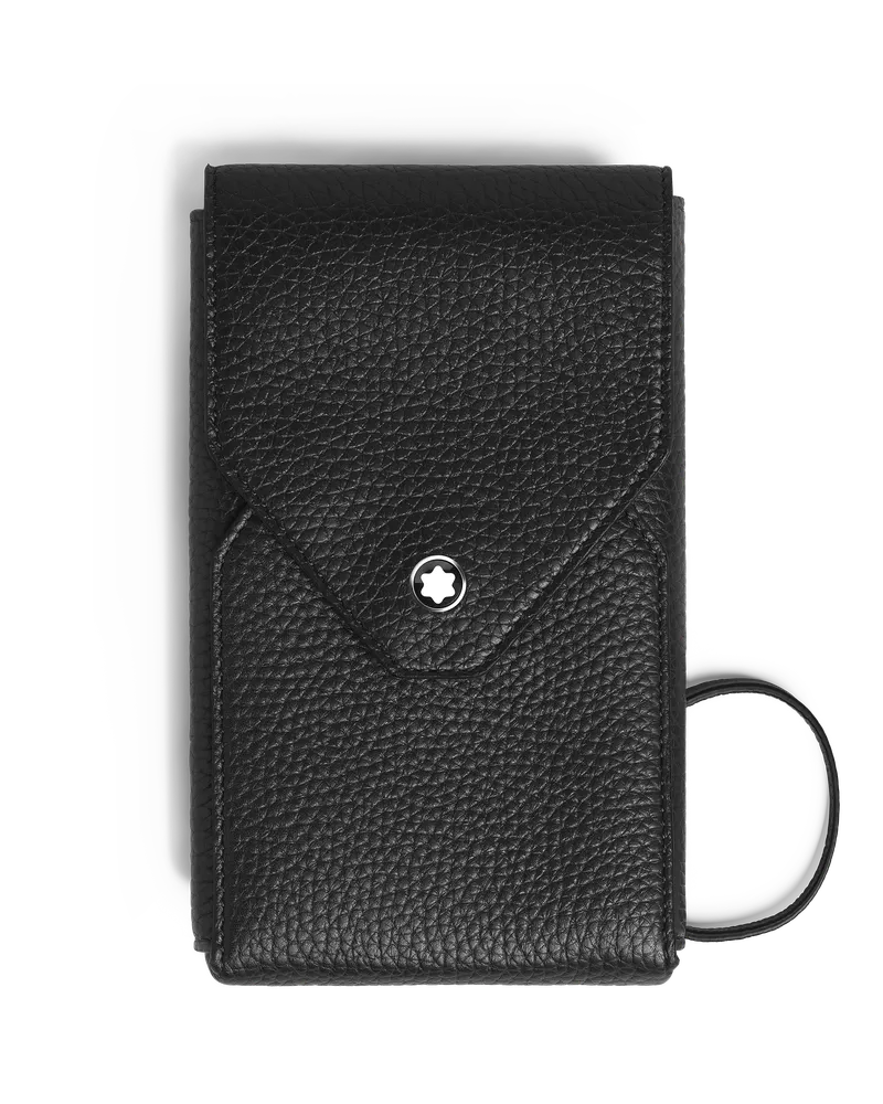 Montblanc Telefonetui mit Trageriemen aus genarbtem Leder - Schwarz - Leder - MB223301 - Taschenaccessoires Schwarz