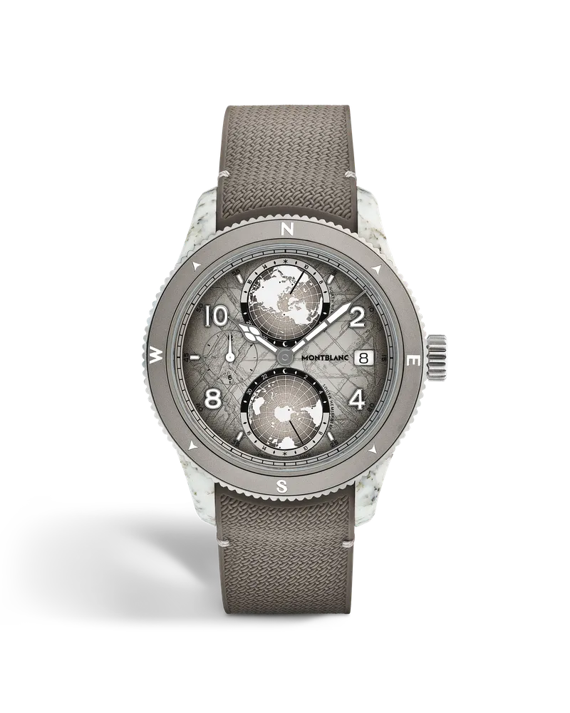 Montblanc Montblanc 1858 Geosphere 0 Oxygen Mount Elbrouz Limited Edition – 829 Exemplare - Weiß / Braun - MB136353 - Uhr Weiß