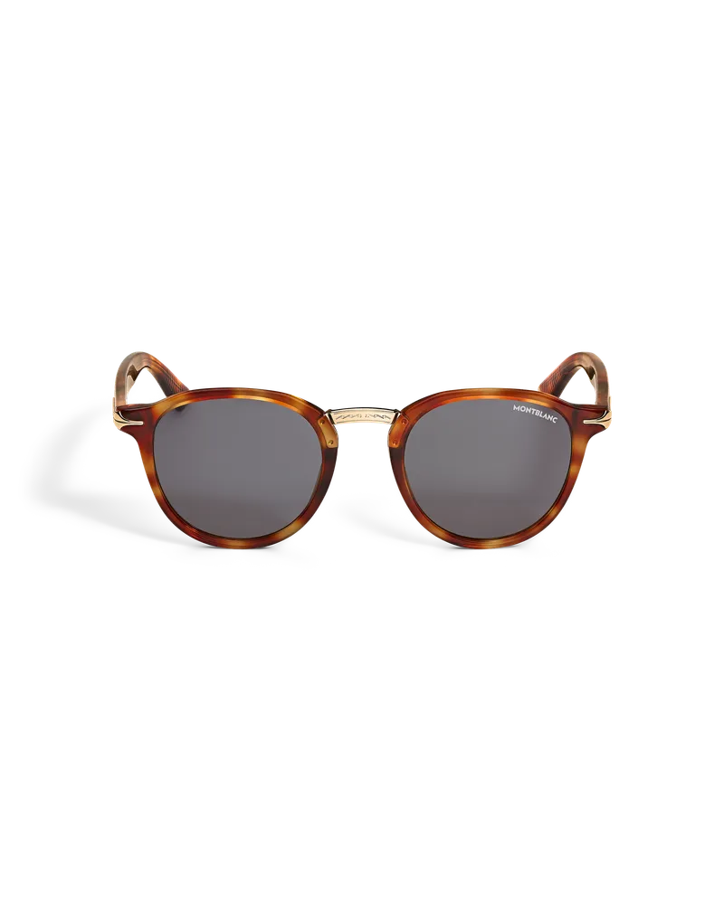 Montblanc Runde Sonnenbrille mit Havana-Acetatrahmen - Havanna - Kunststoff - MB139349 - Sonnenbrillen Havanna