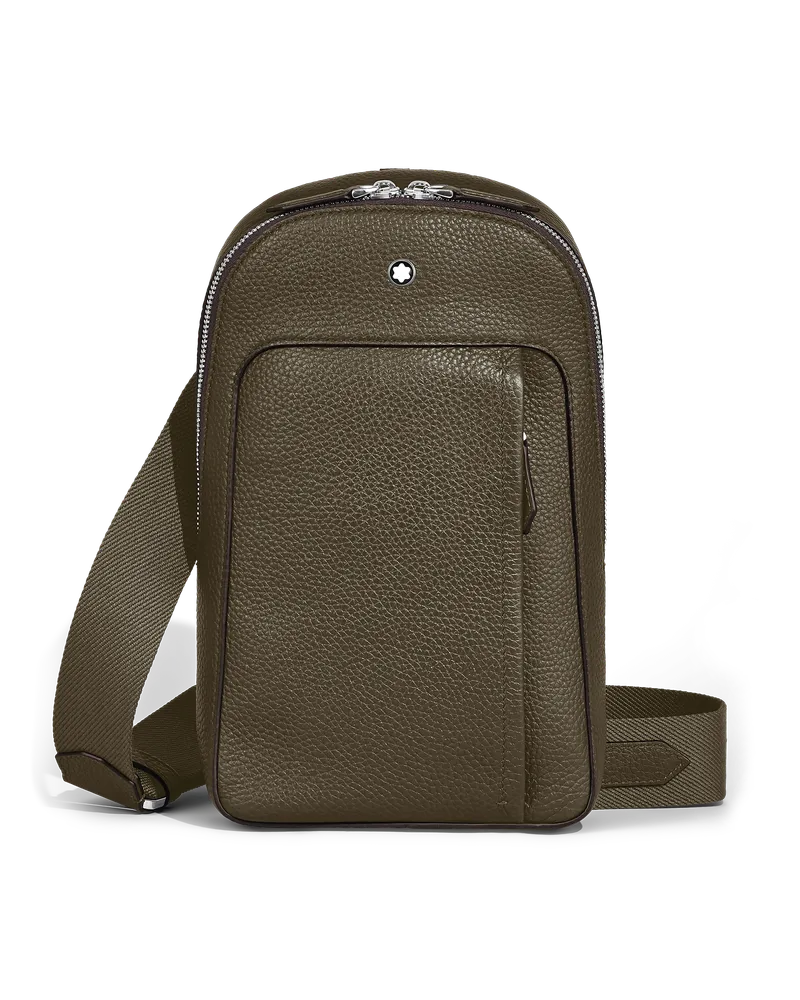 Montblanc Mittelgroße Umhängetasche Montblanc Companion - Khaki - Leder - MB222887 - Sling Bags Khaki
