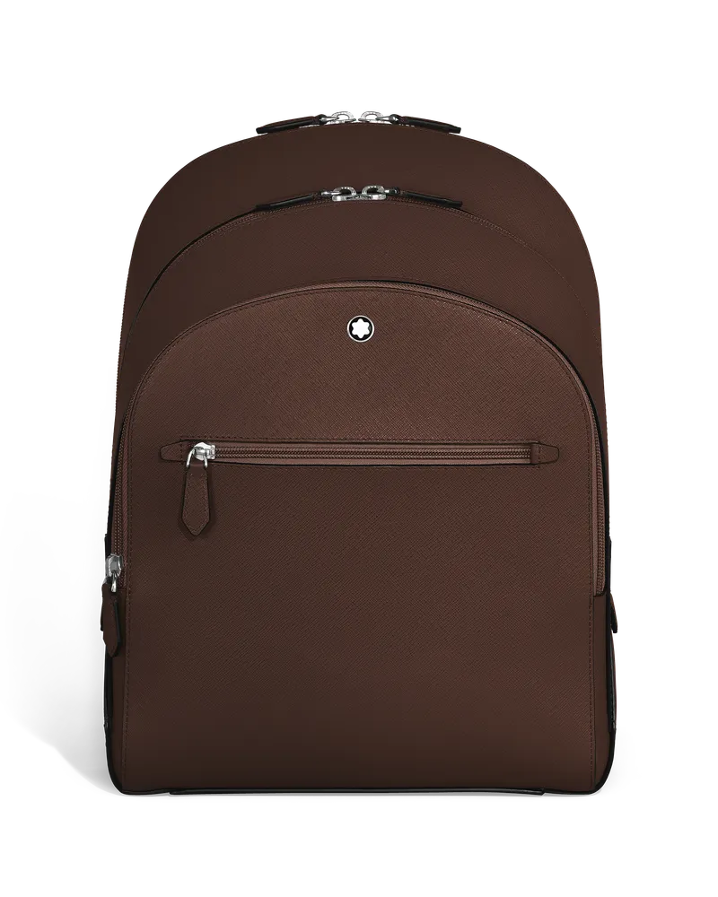Montblanc Mittelgroßer Rucksack mit 3 Fächern aus Sartorial Leder - Ebenholz - Leder - MB222929 - Rucksäcke Ebenholz
