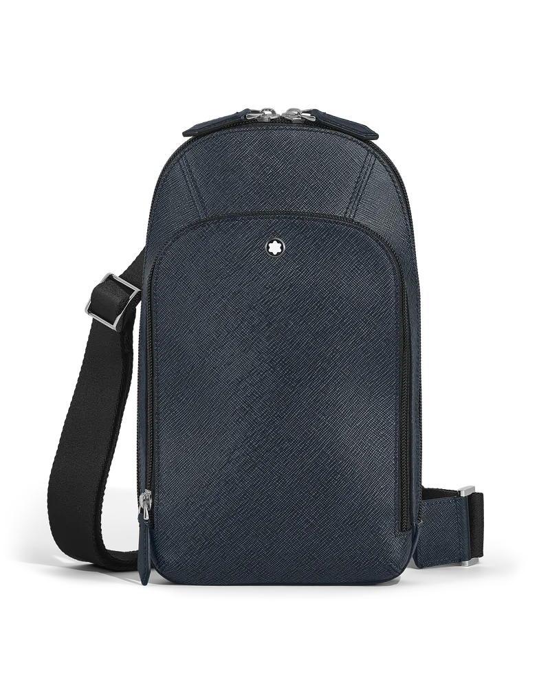 Montblanc Mittelgroße Umhängetasche aus Sartorial Leder - Tweed-Blau - Leder - MB220356 - Sling Bags Tweed-blau