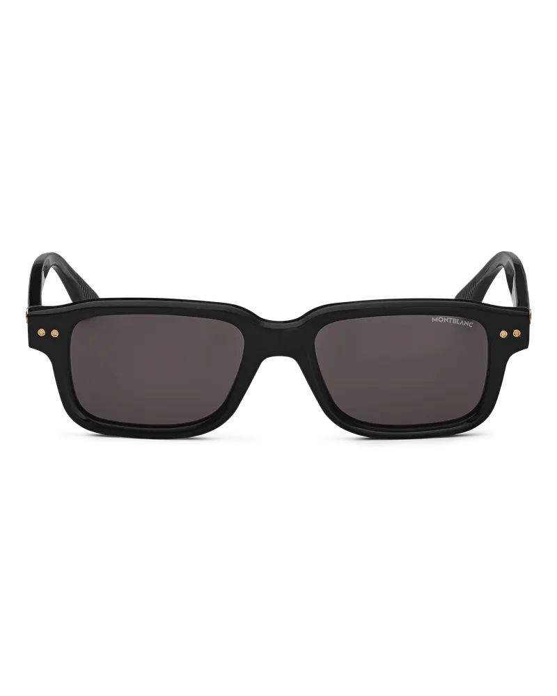 Montblanc Rechteckige Sonnenbrille mit schwarzer Kunststofffassung - Schwarz - Kunststoff - MB133083 - Sonnenbrillen Schwarz