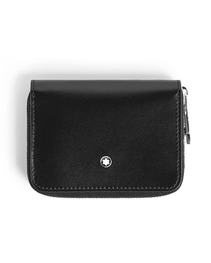 Montblanc Mini-Brieftasche 2 cc mit Reißverschluss aus Meisterstück Leder - Schwarz/Red Oak - Leder - MB223131 - Brieftaschen Schwarz