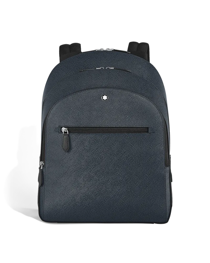 Montblanc Mittelgroßer Rucksack mit 3 Fächern aus Sartorial Leder - Tweed-Blau - Leder - MB222115 - Rucksäcke Tweed-blau