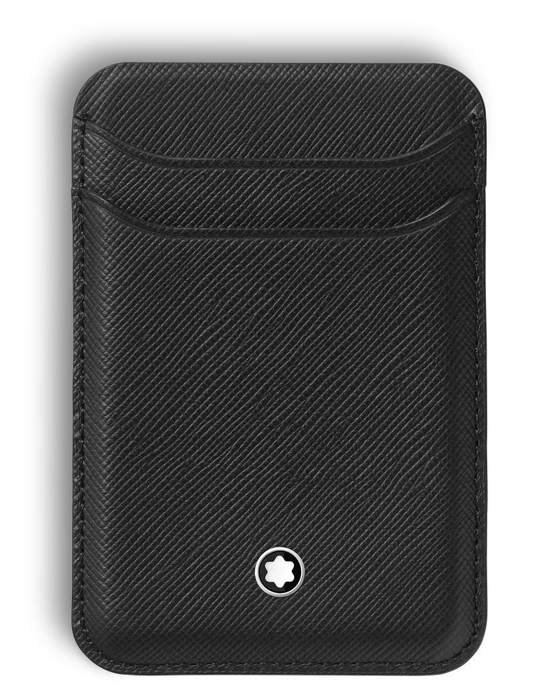 Montblanc Kartenetui 2 cc für iPhone mit MagSafe aus hochwertigem Leder - Schwarz - MB130325 - Brieftaschen Schwarz