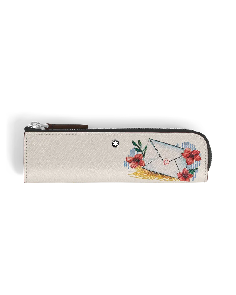 Montblanc Etui für 1 Schreibgerät mit Reißverschluss aus Sartorial Leder - Elfenbein - Leder - MB223125 - Schreibgeräteetuis Elfenbein