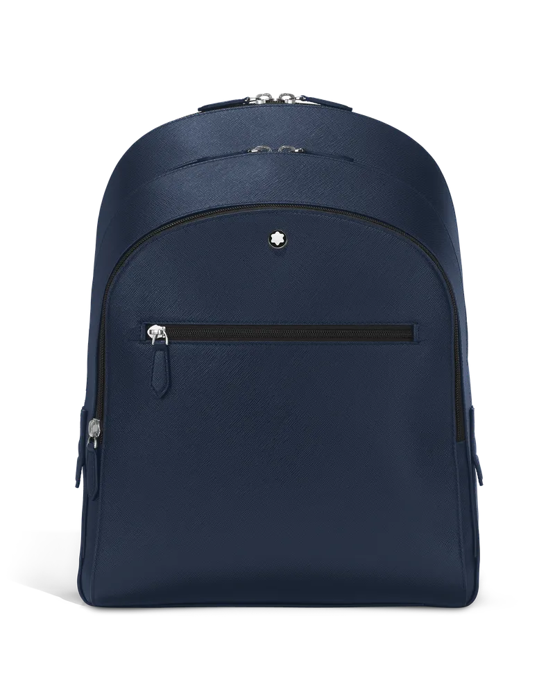 Montblanc Mittelgroßer Rucksack mit 3 Fächern aus Sartorial Leder - Tintenblau - MB131716 - Rucksäcke Tintenblau