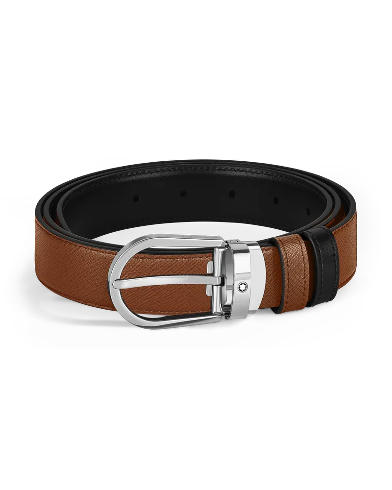Montblanc Wendbarer Gürtel mit hufeisenförmiger Schließe 30 mm aus Sartorial Leder - MB220964 - Gürtel 