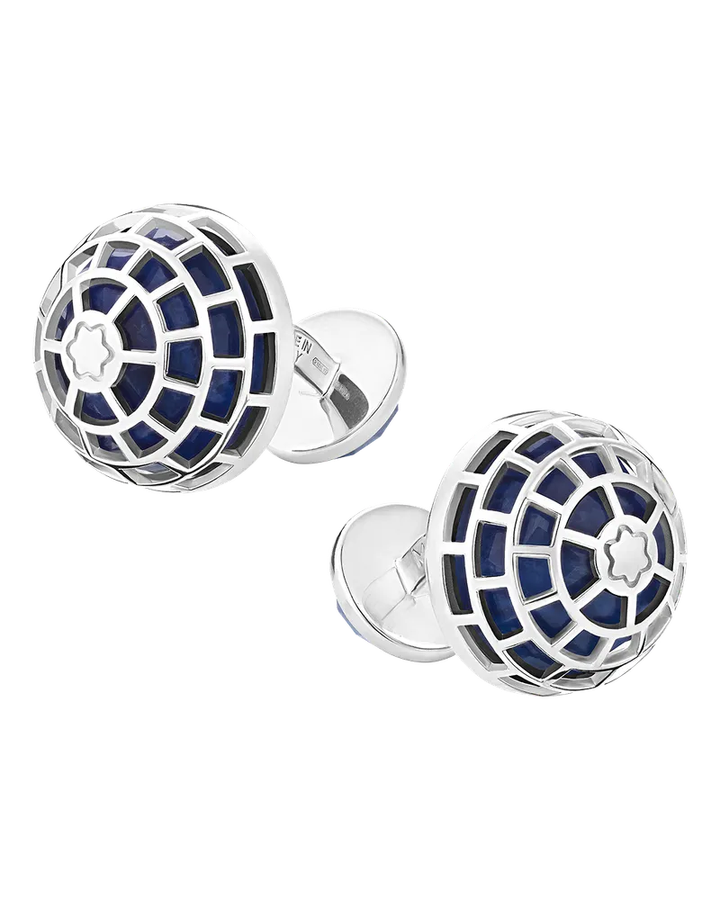 Montblanc Montblanc Meisterstück Manschettenknöpfe mit Sodalith - 925er Sterlingsilber - MB128167 - Cufflinks 
