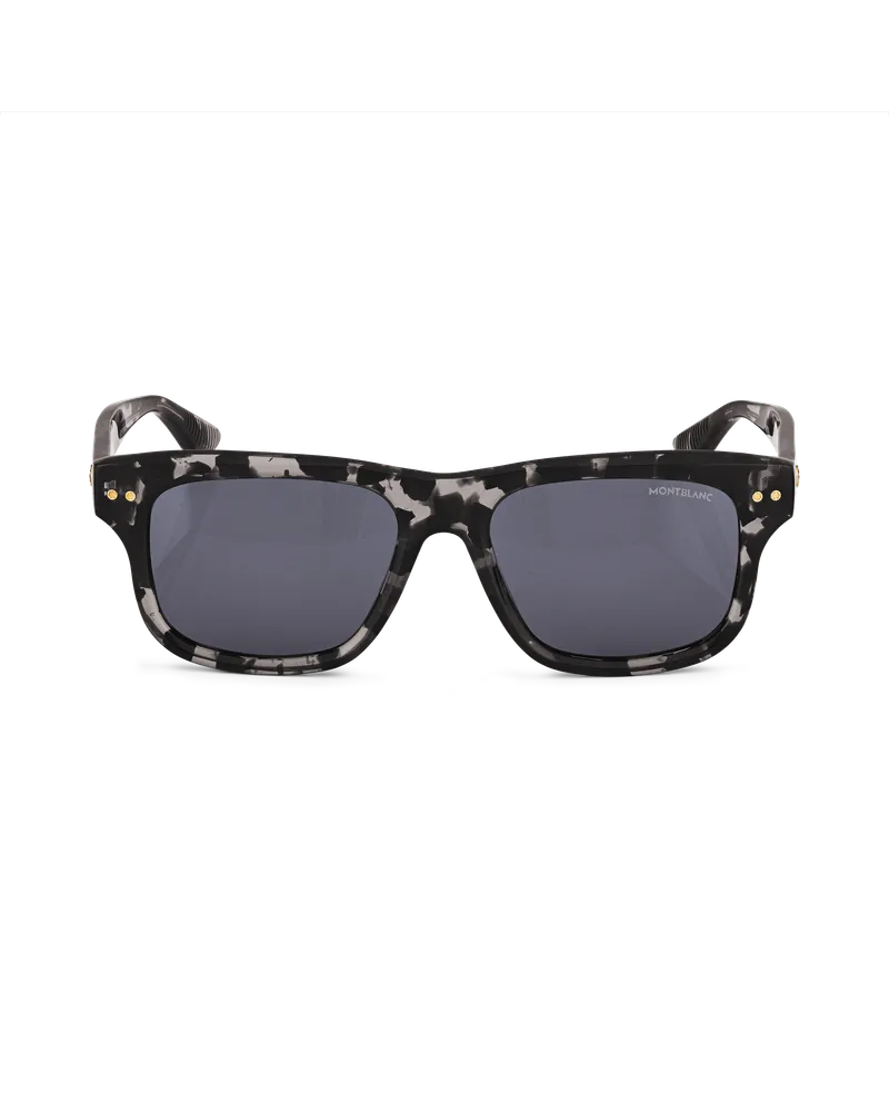 Montblanc Rechteckige Sonnenbrille mit schwarzer Kunststofffassung - Schwarz - Kunststoff - MB133443 - Sonnenbrillen Schwarz